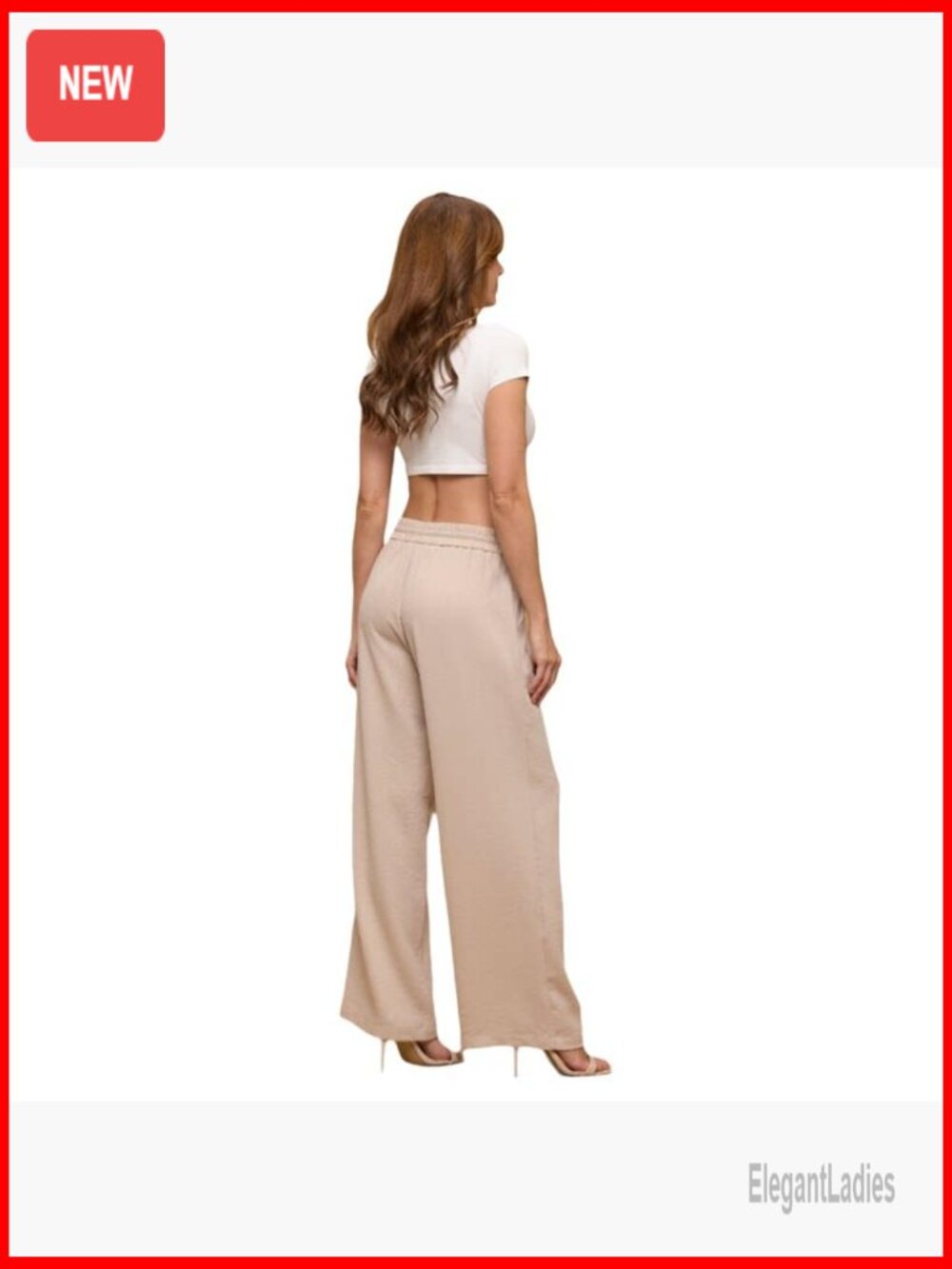 High Waisted Flowy Palazzo Wide Leg Pants with Pockets - Picture 5 of 5